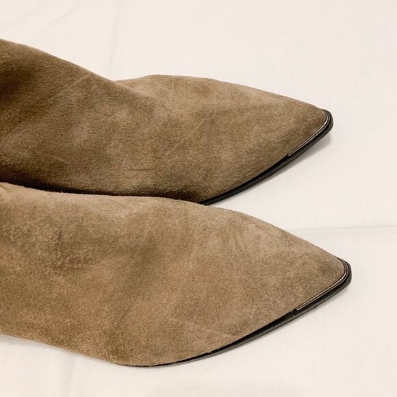 Acne Studios Jensen Women's Ankle Boots Tan Suede Leather Pointed Toe Chelsea 41 - Picture 6 of 10